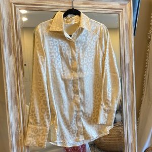12th Tribe Off White Leopard print Blouse
